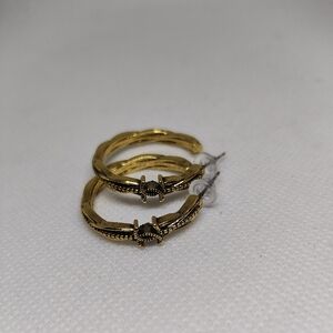 Elegant Gold CC Hoop Earrings